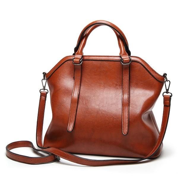 Bolso De Hombro Funcional Elegante Vintage De Cuero Pu De Alta Calidad Para Mujer