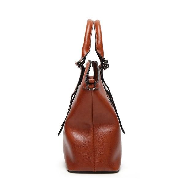 Bolso De Hombro Funcional Elegante Vintage De Cuero Pu De Alta Calidad Para Mujer