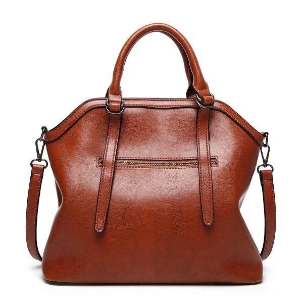 Bolso De Hombro Funcional Elegante Vintage De Cuero Pu De Alta Calidad Para Mujer