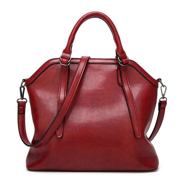 Bolso De Hombro Funcional Elegante Vintage De Cuero Pu De Alta Calidad Para Mujer