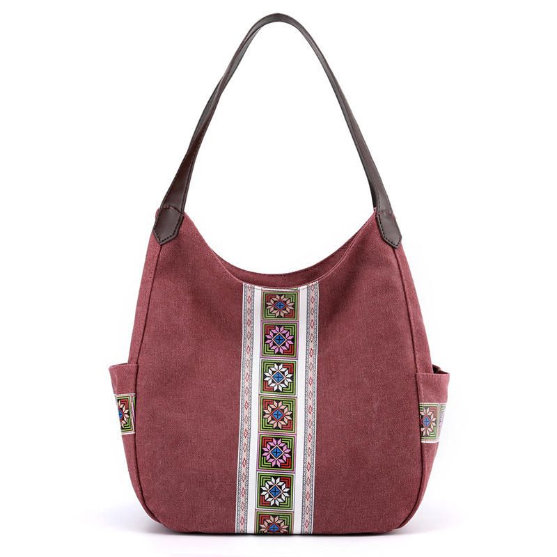 Bolso De Hombro De Lona De Gran Capacidad Para Mujer