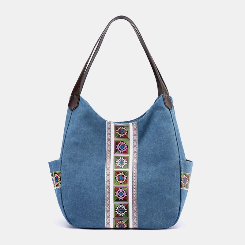 Bolso De Hombro De Lona De Gran Capacidad Para Mujer