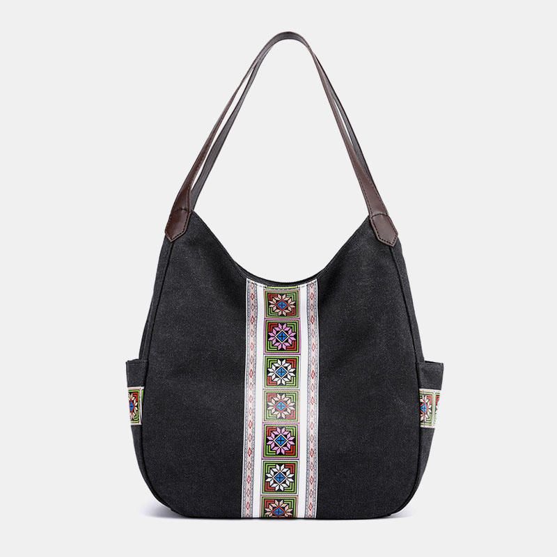 Bolso De Hombro De Lona De Gran Capacidad Para Mujer