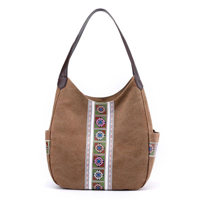 Bolso De Hombro De Lona De Gran Capacidad Para Mujer