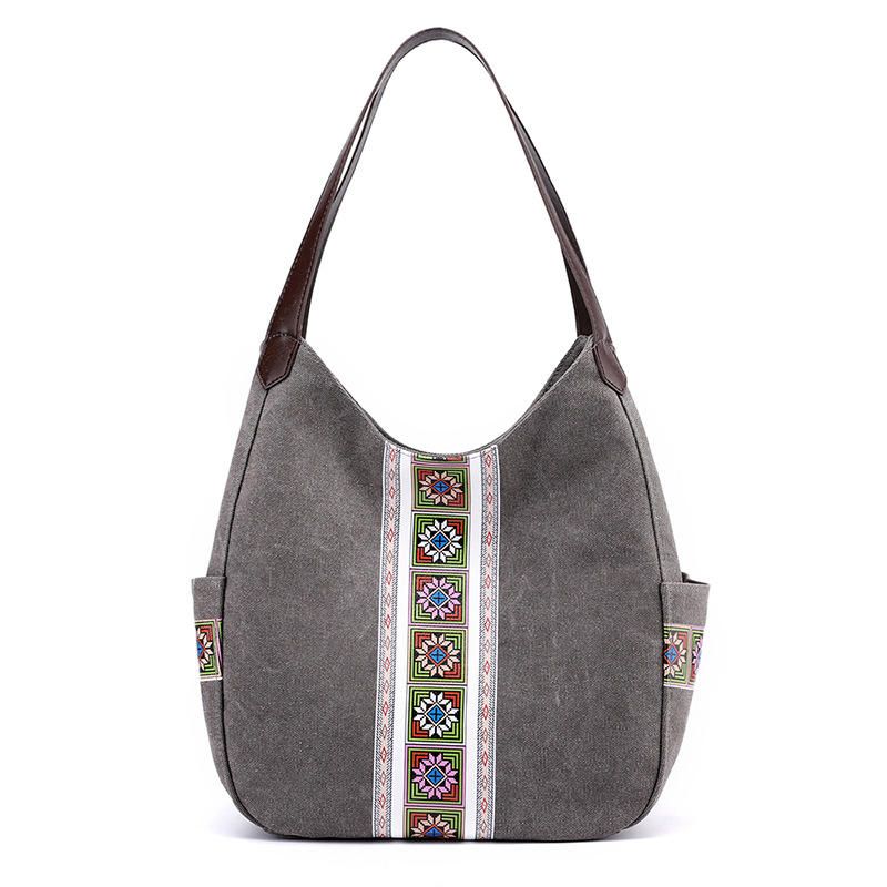 Bolso De Hombro De Lona De Gran Capacidad Para Mujer