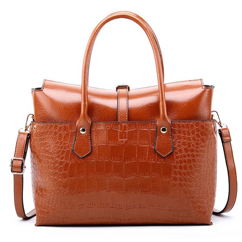 Bolso De Hombro De Maletín De Cocodrilo Retro De Moda Para Mujer