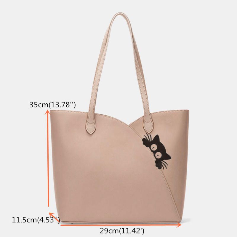 Bolso De Hombro Multifunción Con Patrón De Gato Para Mujer