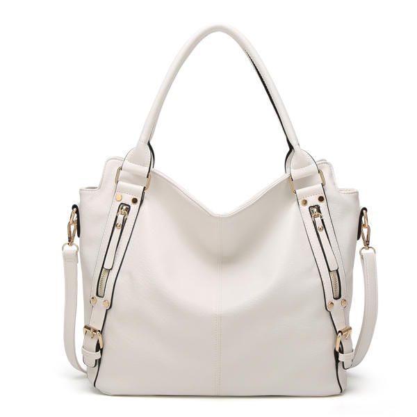 Bolso De Hombro Vintage Para Mujer Bolso De Gran Capacidad Con Bolsillos Frontales Para Tarjetas Con Cremallera