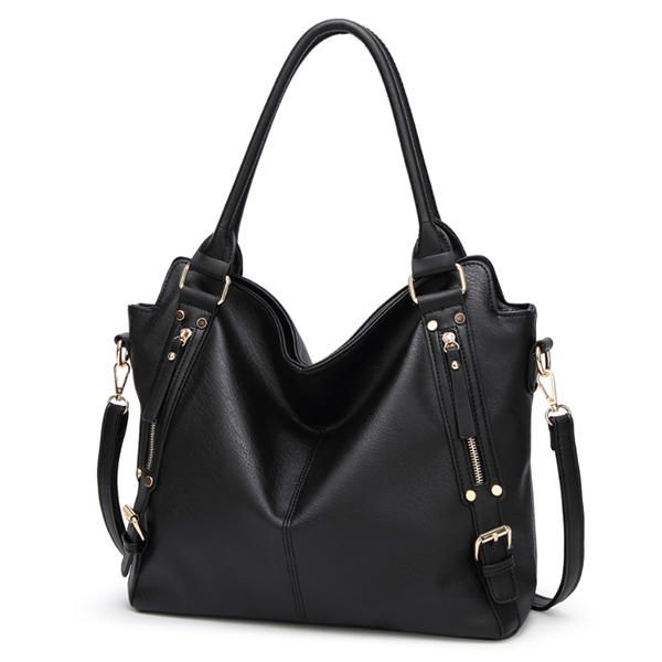 Bolso De Hombro Vintage Para Mujer Bolso De Gran Capacidad Con Bolsillos Frontales Para Tarjetas Con Cremallera