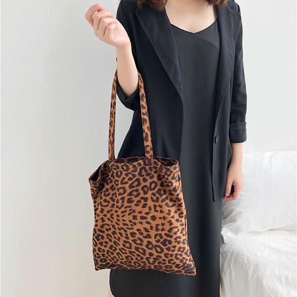 Bolso De Lona De Leopardo Bolso De Diseñador Bolso De Hombro Para Mujer