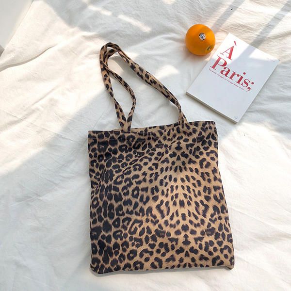 Bolso De Lona De Leopardo Bolso De Diseñador Bolso De Hombro Para Mujer