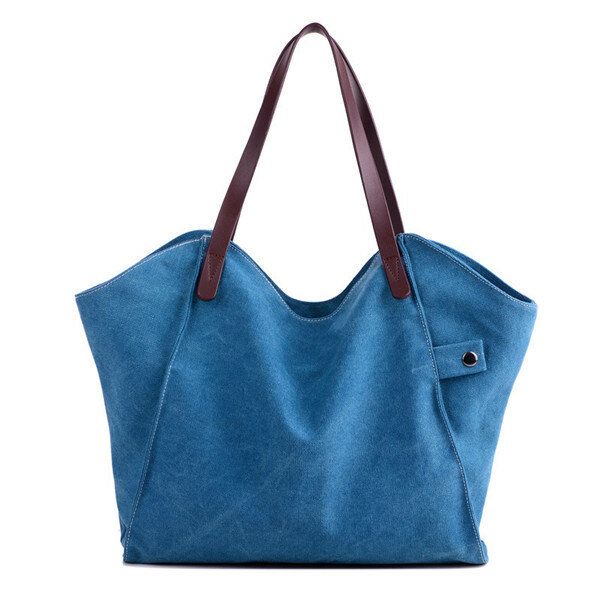 Bolso De Lona Más Grueso Y Duradero Para Mujer Bolso De Hombro De Gran Capacidad Informal Ligero