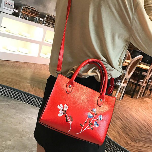 Bolso De Mano Bordado Para Mujer Bolso Bandolera De Pu De Ocio