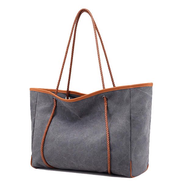 Bolso De Mano En Colores Pastel Minimalista De Lona Para Mujer Bolso De Viaje De Ocio Bolso De Hombro De Gran Capacidad Weekender