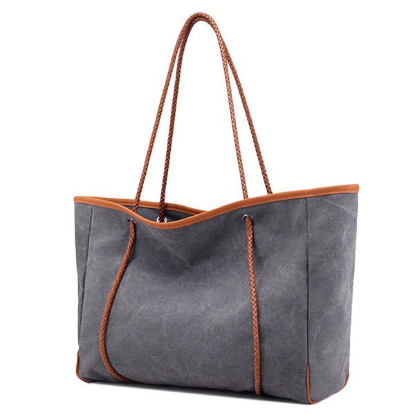 Bolso De Mano En Colores Pastel Minimalista De Lona Para Mujer Bolso De Viaje De Ocio Bolso De Hombro De Gran Capacidad Weekender