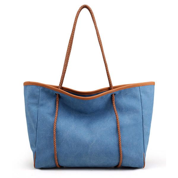 Bolso De Mano En Colores Pastel Minimalista De Lona Para Mujer Bolso De Viaje De Ocio Bolso De Hombro De Gran Capacidad Weekender