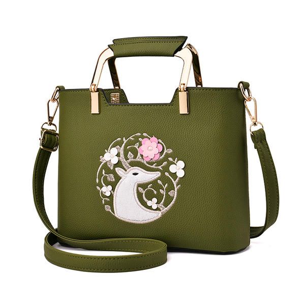 Bolso De Mano Con Bordado Informal Para Mujer Bolso De Hombro De Compras Diario