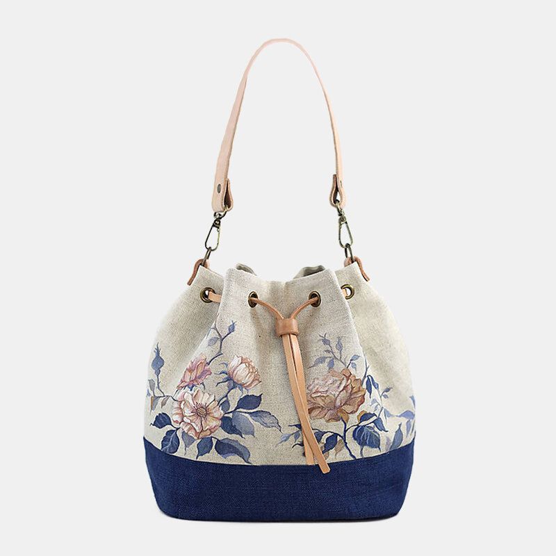 Bolso De Mano Con Estampado Floral De Color De Retazos De Gran Capacidad Lavable Para Mujer Bolso De Hombro Bolso Con Tirador Lrather Cod