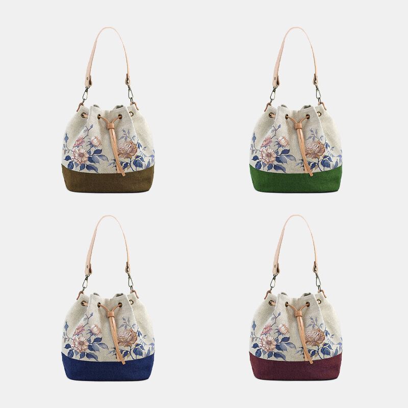 Bolso De Mano Con Estampado Floral De Color De Retazos De Gran Capacidad Lavable Para Mujer Bolso De Hombro Bolso Con Tirador Lrather Cod