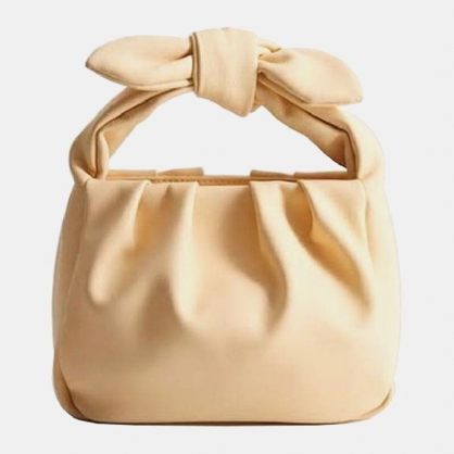 Bolso De Mano Con Lazo Para Mujer Bolso De Hombro Informal Sólido