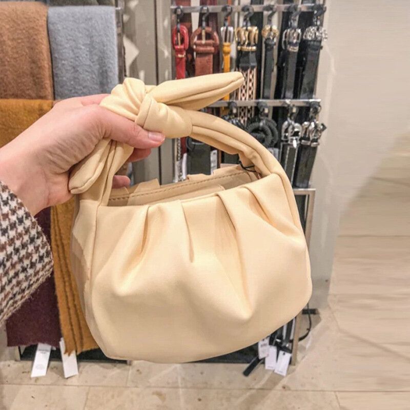 Bolso De Mano Con Lazo Para Mujer Bolso De Hombro Informal Sólido