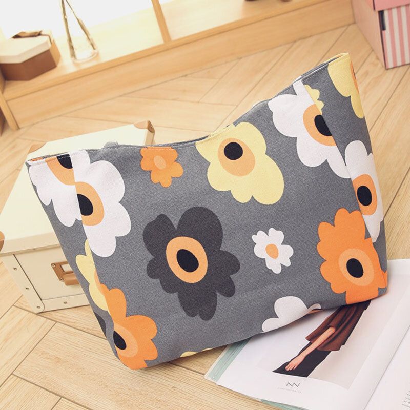 Bolso De Mano Con Rayas De Flores Impermeables De Gran Capacidad Para Mujer