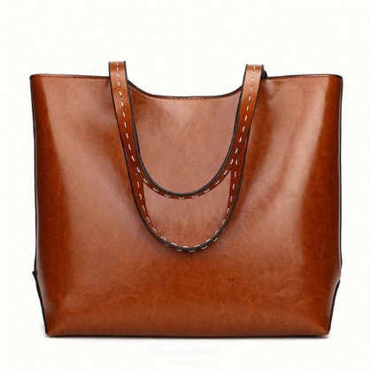 Bolso De Mano De Cuero De Aceite Para Mujer Bolso Bandolera Retro