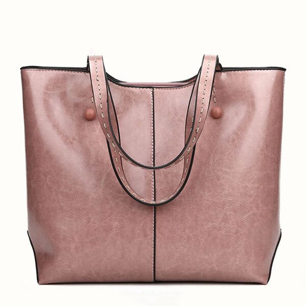 Bolso De Mano De Cuero De Aceite Para Mujer Bolso Bandolera Retro