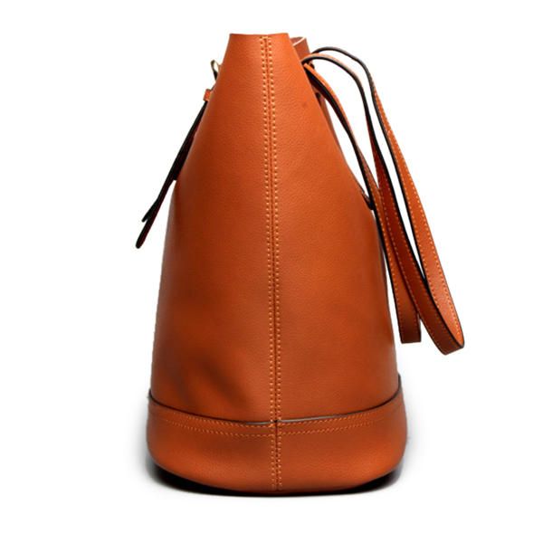 Bolso De Mano De Cuero Genuino Para Mujer Bolso De Mano De Gama Alta Bolso De Cubo