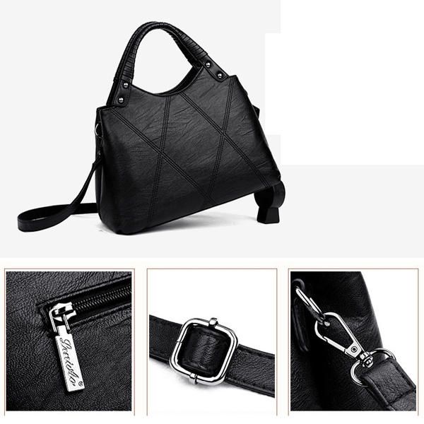 Bolso De Mano De Cuero Pu Para Mujer Bolso Bandolera Clásico