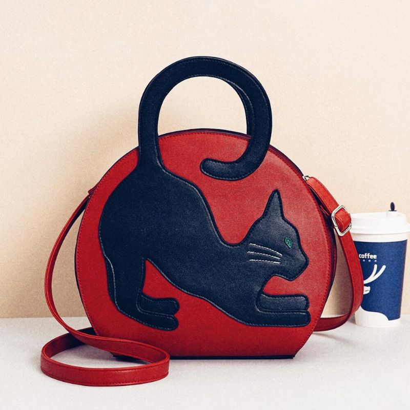 Bolso De Mano Expandible Con Patrón De Gato Lindo Para Mujer Bolso Bandolera Bolso De Moda