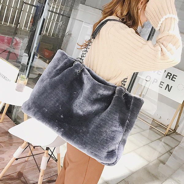 Bolso De Mano De Felpa De Gran Capacidad Para Mujer