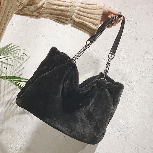 Bolso De Mano De Felpa De Gran Capacidad Para Mujer