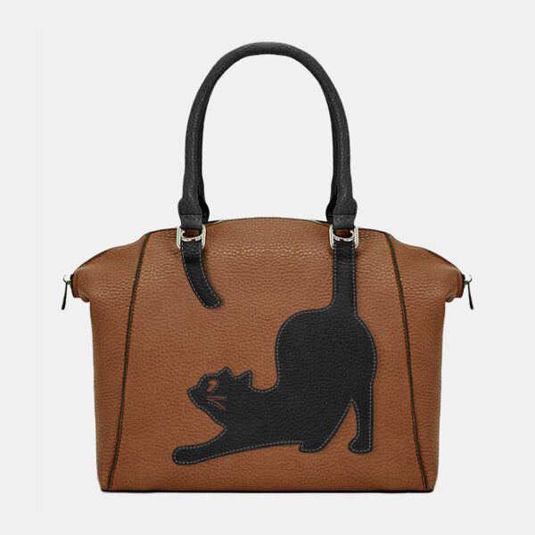 Bolso De Mano De Gato De Gran Capacidad De Moda De Piel Sintética Para Mujer