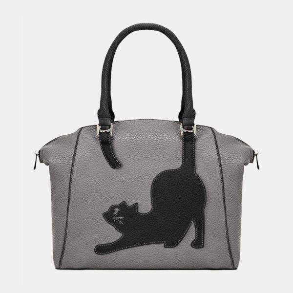 Bolso De Mano De Gato De Gran Capacidad De Moda De Piel Sintética Para Mujer