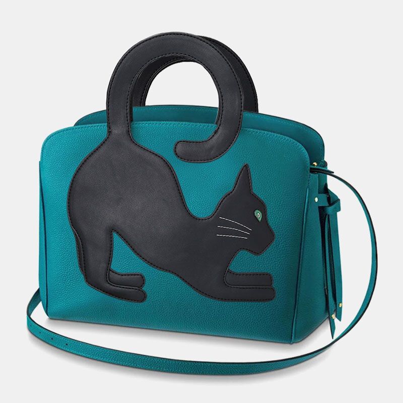 Bolso De Mano De Gran Capacidad De Cuero De Imitación De Belleza De Moda Para Mujer Bolso Bandolera Bolso De Gato