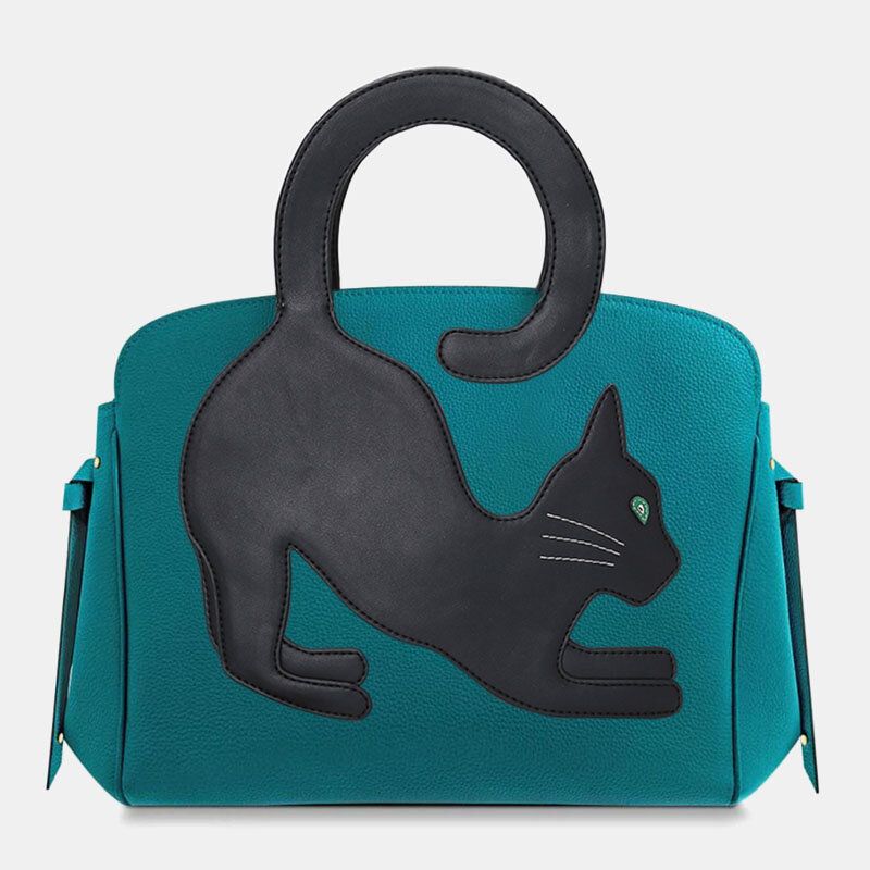 Bolso De Mano De Gran Capacidad De Cuero De Imitación De Belleza De Moda Para Mujer Bolso Bandolera Bolso De Gato