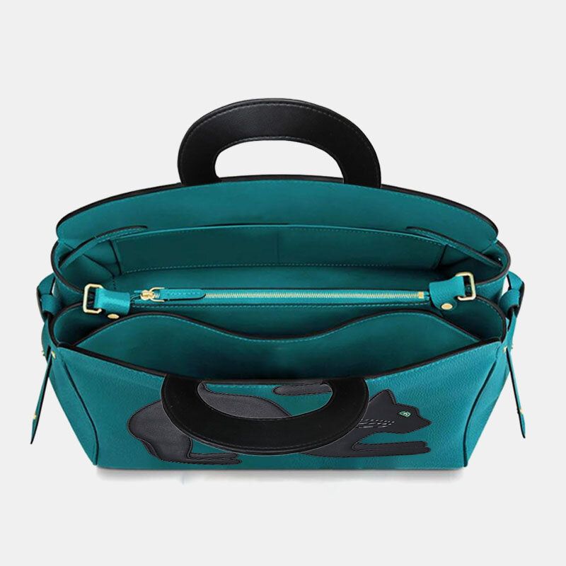 Bolso De Mano De Gran Capacidad De Cuero De Imitación De Belleza De Moda Para Mujer Bolso Bandolera Bolso De Gato