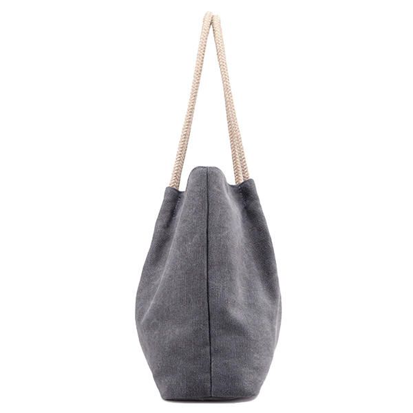 Bolso De Mano De Gran Capacidad Vintage Elegante Retro Informal De Lona Duradera Para Mujer