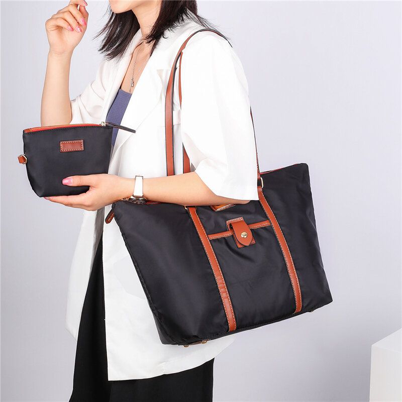 Bolso De Mano Informal Impermeable De Gran Capacidad Para Mujer 2 Piezas