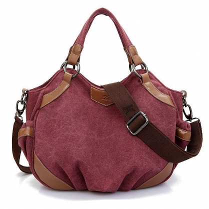 Bolso De Mano De Lona Para Mujer Bolso De Hombro De Dama Retro Bolso Bandolera De Satchel