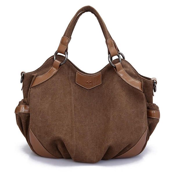 Bolso De Mano De Lona Para Mujer Bolso De Hombro De Dama Retro Bolso Bandolera De Satchel