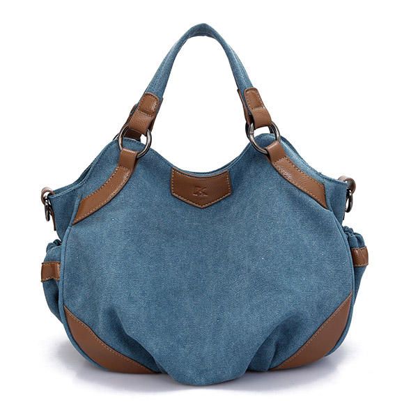 Bolso De Mano De Lona Para Mujer Bolso De Hombro De Dama Retro Bolso Bandolera De Satchel