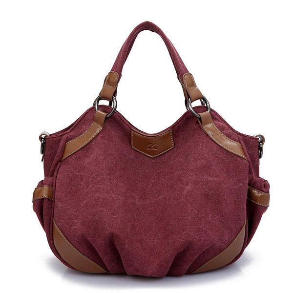 Bolso De Mano De Lona Para Mujer Bolso De Hombro De Dama Retro Bolso Bandolera De Satchel