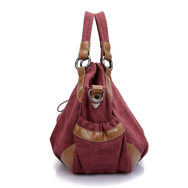 Bolso De Mano De Lona Para Mujer Bolso De Hombro De Dama Retro Bolso Bandolera De Satchel