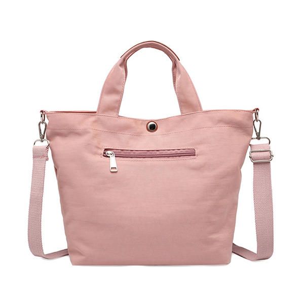 Bolso De Mano De Lona Para Mujer Bolso Sólido Bolso Bandolera De Ocio De Gran Capacidad