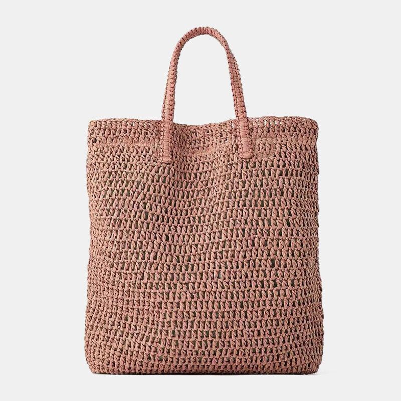 Bolso De Mano De Paja De Gran Capacidad De Viaje De Playa De Verano Para Mujer