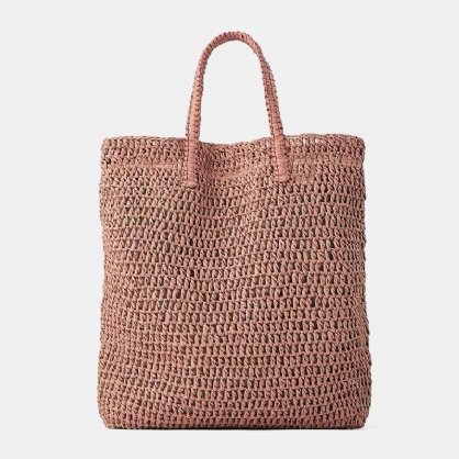 Bolso De Mano De Paja De Gran Capacidad De Viaje De Playa De Verano Para Mujer