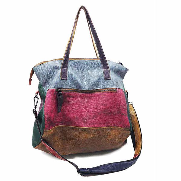 Bolso De Mano De Piel De Vaca De Cuero Genuino Para Mujer Crossbody Retro Bolso De Costura Hecho A Mano