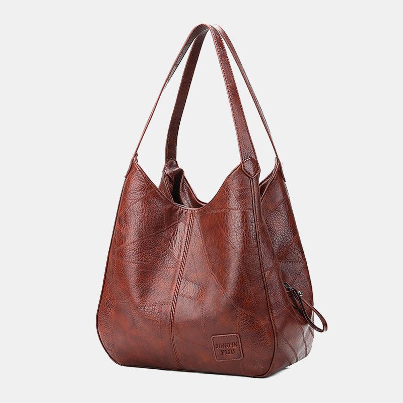 Bolso De Mano Retro Sólido De Gran Capacidad Para Mujer Bolso Bandolera